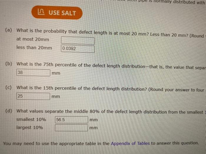 Solved (a) What is the probability that defect length is at | Chegg.com