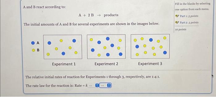 Solved A and B react according to: A + 2B products The | Chegg.com