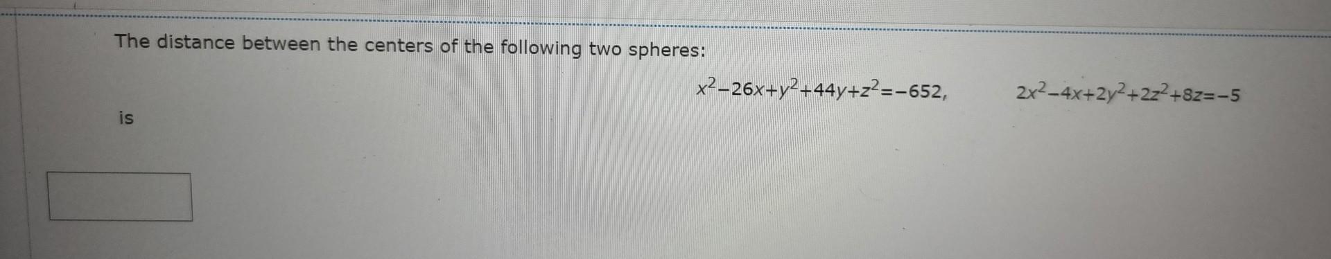 Solved The distance between the centers of the following two | Chegg.com