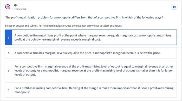 Solved Homework The Profit-maximization Problem For A | Chegg.com