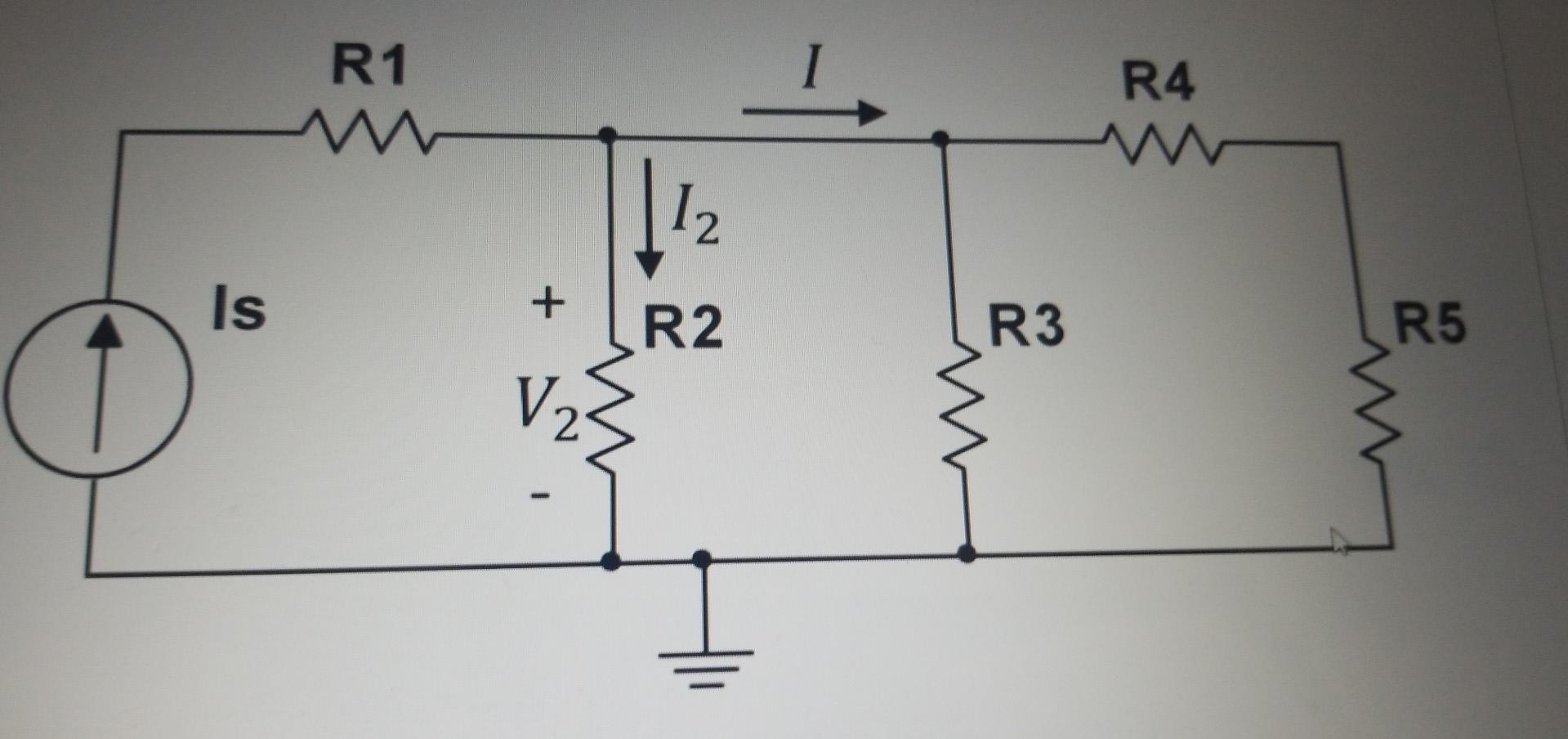 Solved R1 - R4 w 12 Is + R2. R3 R5 V. 1. = 7.3 [mA] I = | Chegg.com