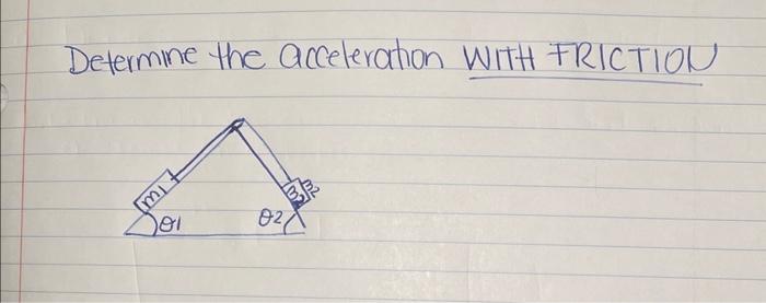 Determine the Acceleration WITH FRICTION