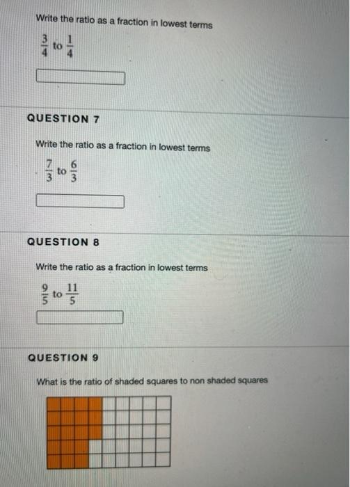 Solved Write the ratio as a fraction in lowest terms 8 to 6 | Chegg.com