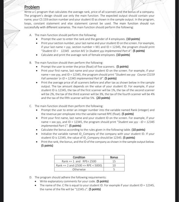Solved Problem Write a program that calculates the average | Chegg.com