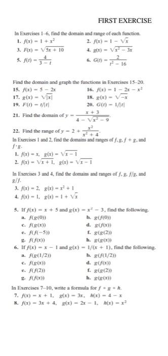 Solved First Exercise In Exercises 1 6 Find The Domain A Chegg Com