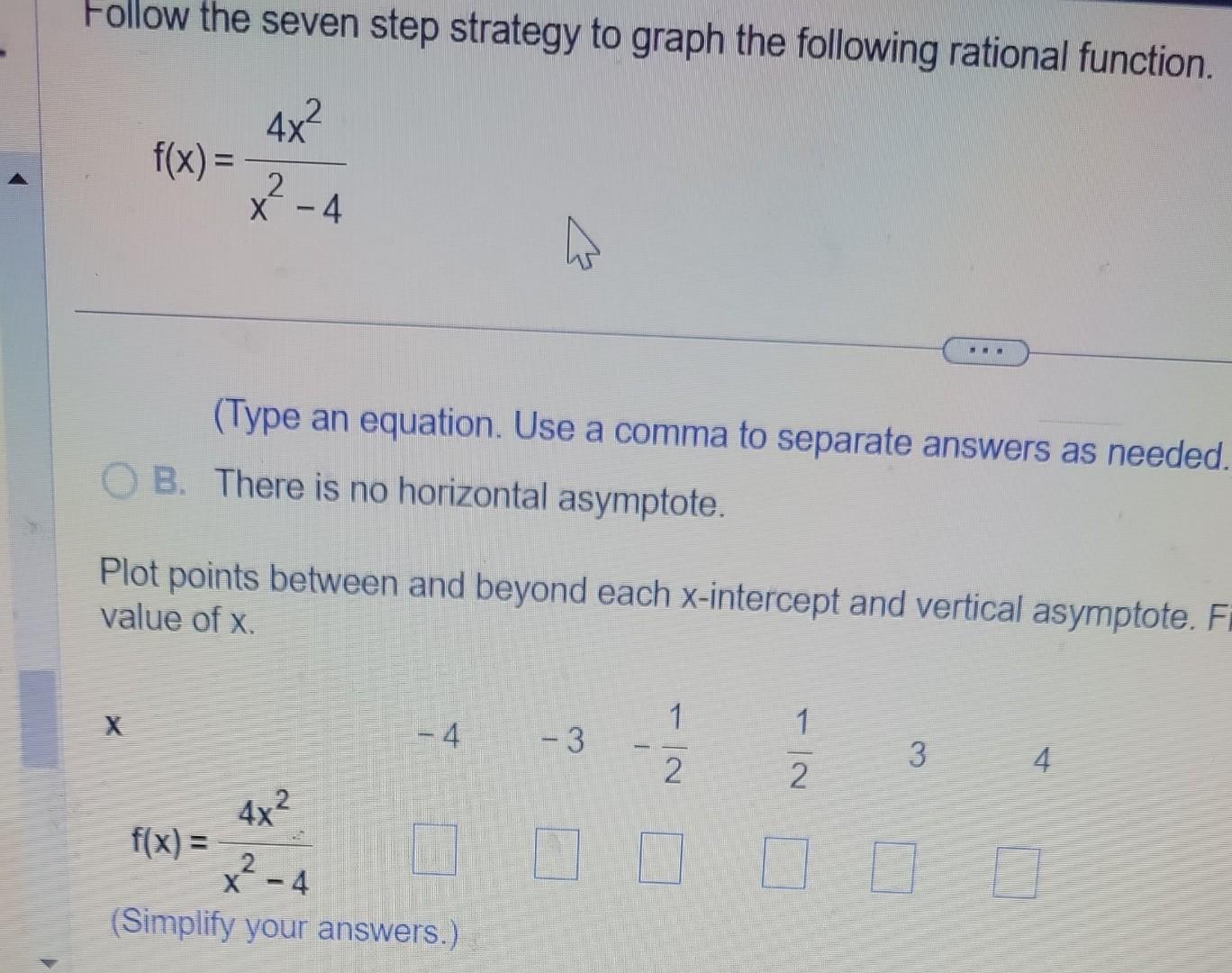 Solved Follow the seven step strategy to graph the following | Chegg.com