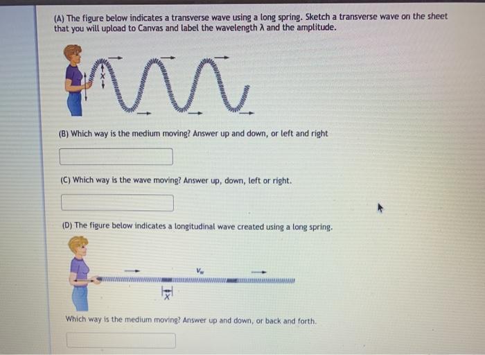 Solved (A) The figure below indicates a transverse wave | Chegg.com