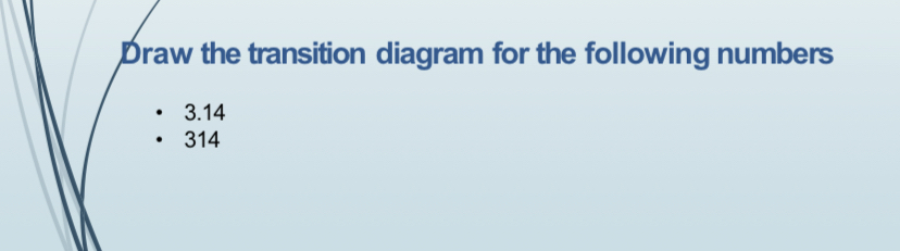 Solved Draw the transition diagram for the following | Chegg.com