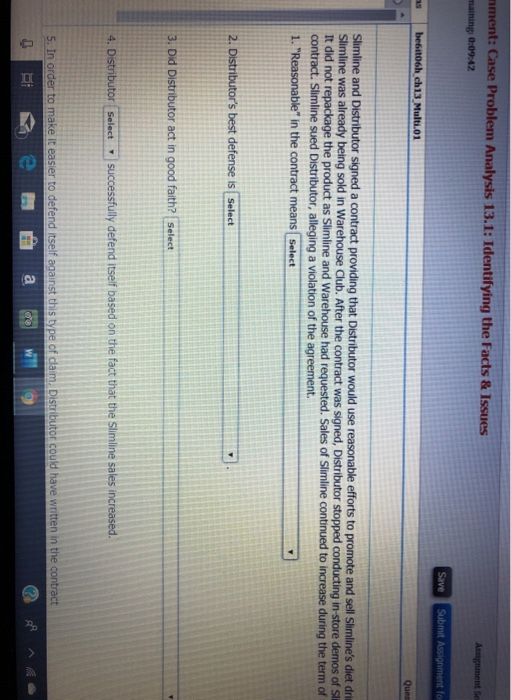 assignment case problem analysis 13.1 identifying the facts & issues