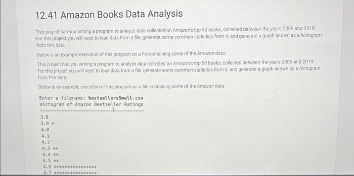 12.41 Amazon Books Data Analysis This Project Has You | Chegg.com