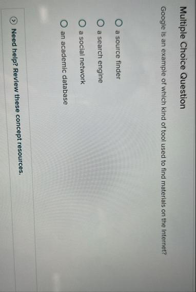 Solved Multiple Choice QuestionGoogle is an example of which | Chegg.com