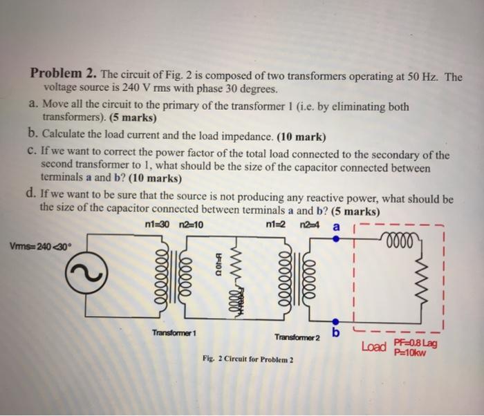 Solved Problem 2. The circuit of Fig. 2 is composed of two | Chegg.com