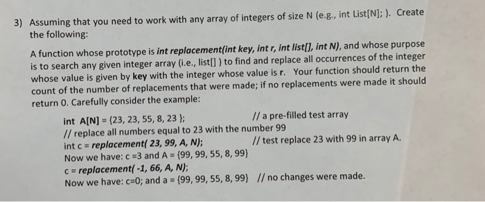 Solved 3) Assuming that you need to work with any array of | Chegg.com