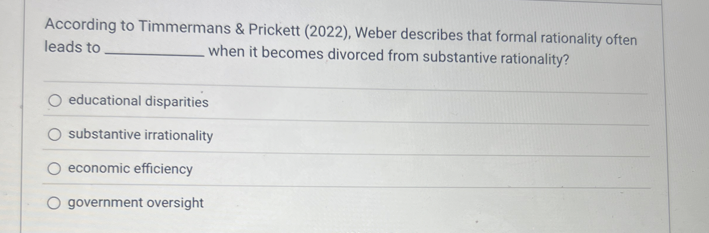 Solved According to Timmermans & Prickett (2022), ﻿Weber | Chegg.com
