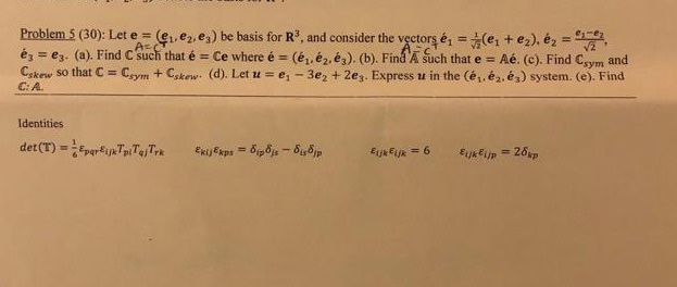 Solved Problem 3 30 Let E E E Ex Be Basis For R A Chegg Com