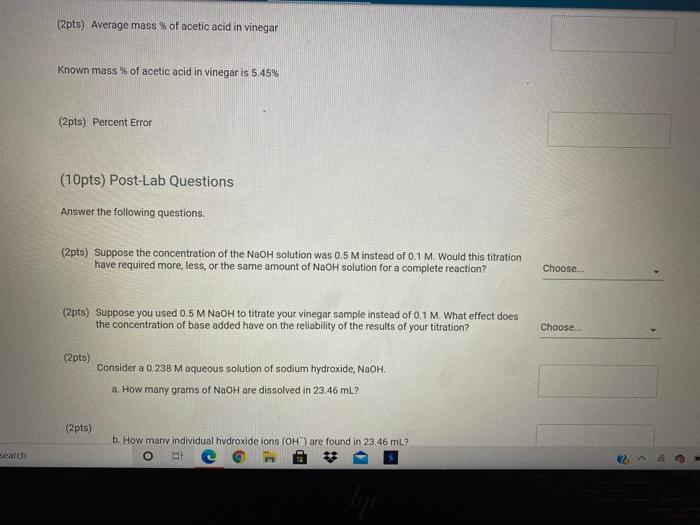 Solved Table 1. Titration data Trial 1 Trial 2 Trial 3 2.23 | Chegg.com