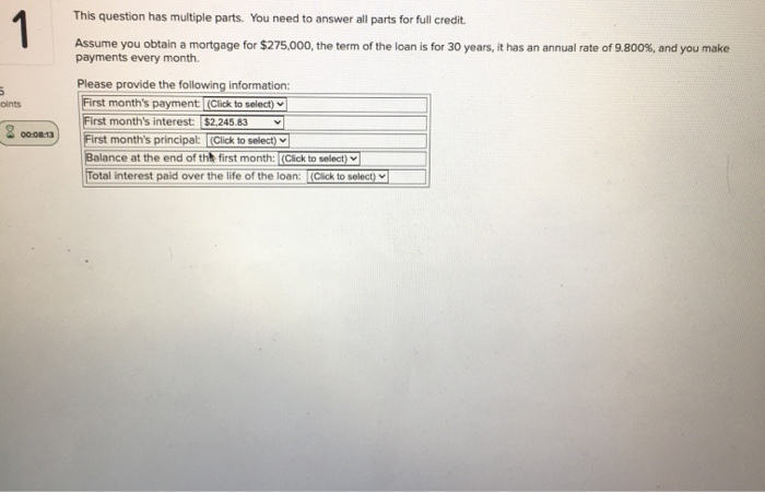 Solved 1 This question has multiple parts. You need to | Chegg.com