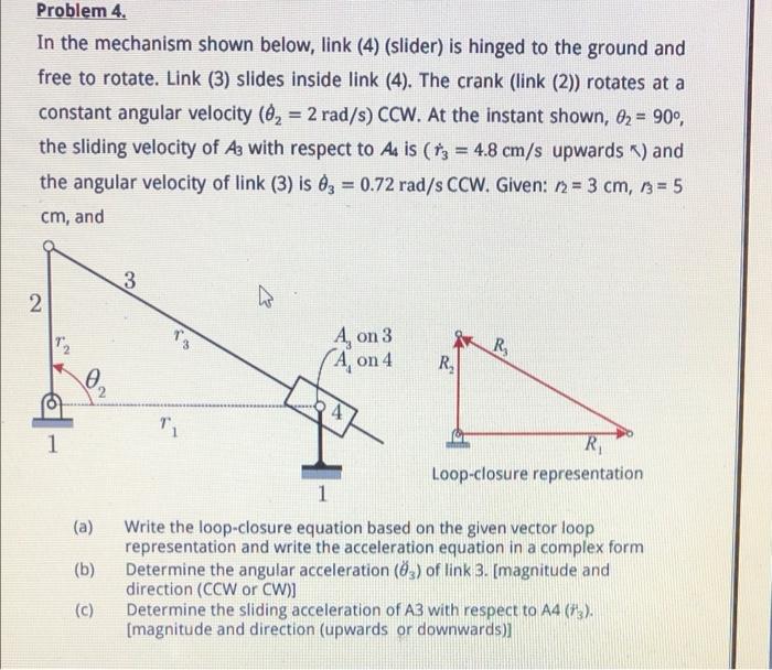 Solved Problem 4. In the mechanism shown below, link (4) | Chegg.com