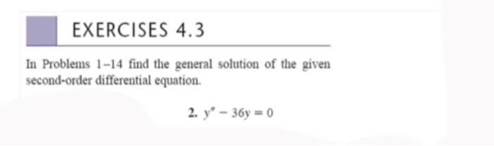 Solved In Problems 1-14 find the general solution of the | Chegg.com