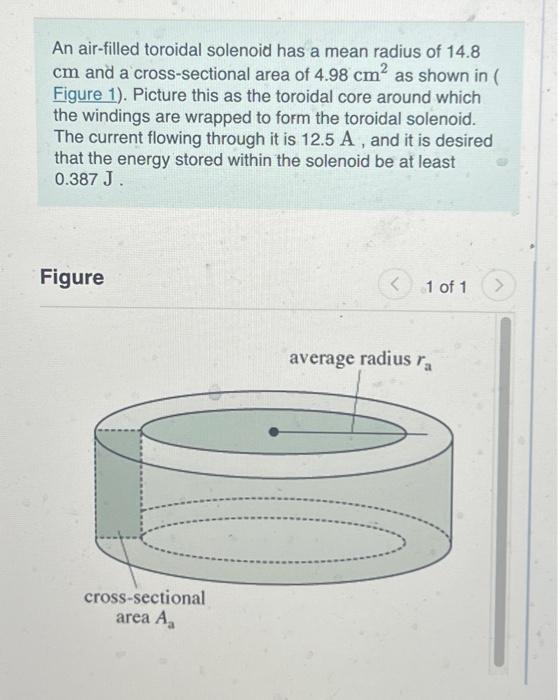 Solved An air-filled toroidal solenoid has a mean radius of | Chegg.com