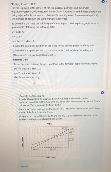 *Plotting Axes Exp 122 The rod is placed at the | Chegg.com