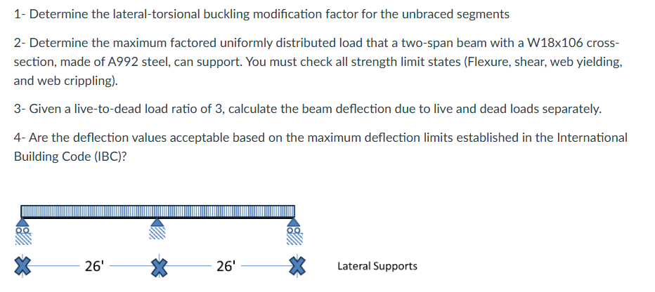 1- ﻿Determine the lateral-torsional buckling | Chegg.com