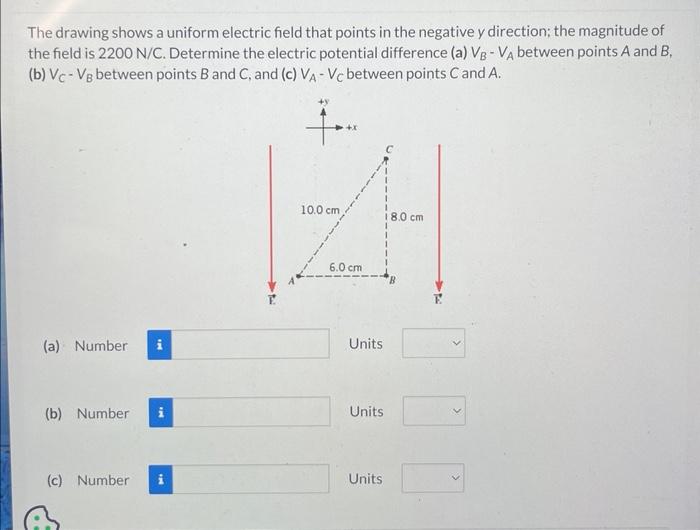 Solved The Drawing Shows A Uniform Electric Field That | Chegg.com