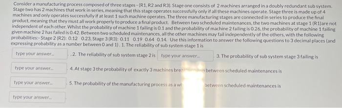Solved Consider a manufacturing process composed of three | Chegg.com