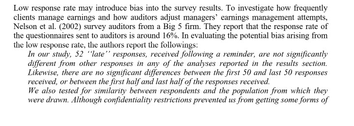 Low response rate may introduce bias into the survey | Chegg.com
