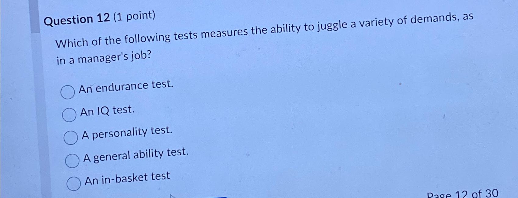 Solved Question 12 (1 ﻿point)Which of the following tests | Chegg.com