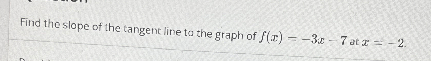 Solved Find the slope of the tangent line to the graph of | Chegg.com