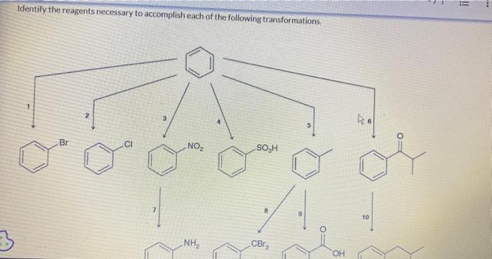 Solved Identify The Reagents Necessary To Accomplish Each Of | Chegg.com