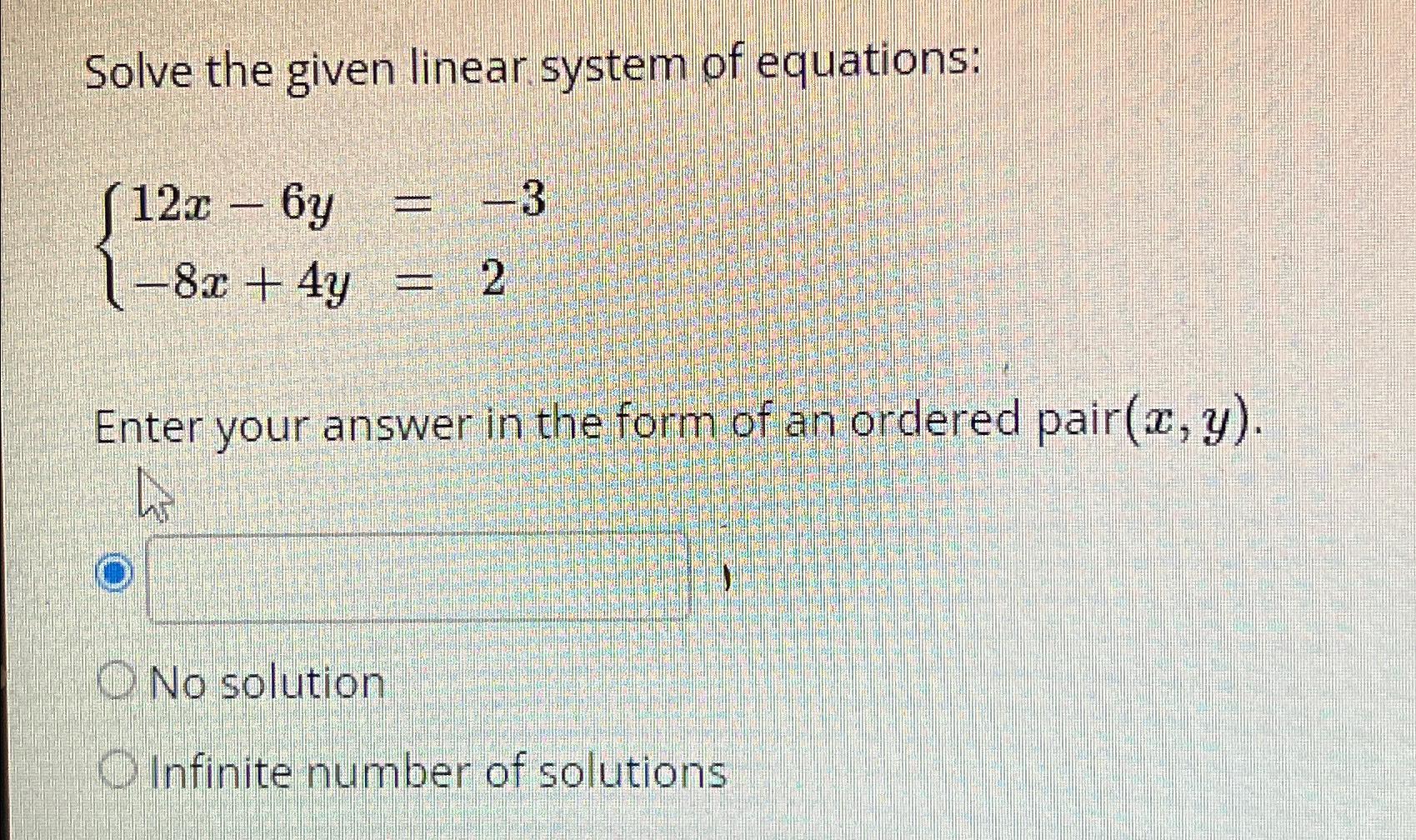 Solved Solve The Given Linear System Of | Chegg.com