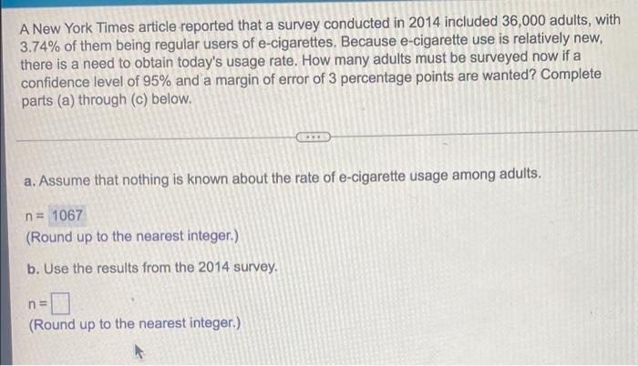 Solved A New York Times Article Reported That A Survey Chegg Com