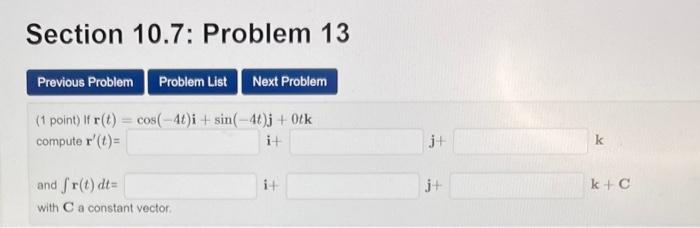 Solved Section 10.7: Problem 13 Previous Problem Problem | Chegg.com