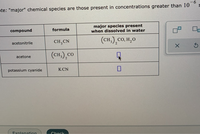 Solved -6 ote: "major" chemical species are those present in | Chegg.com
