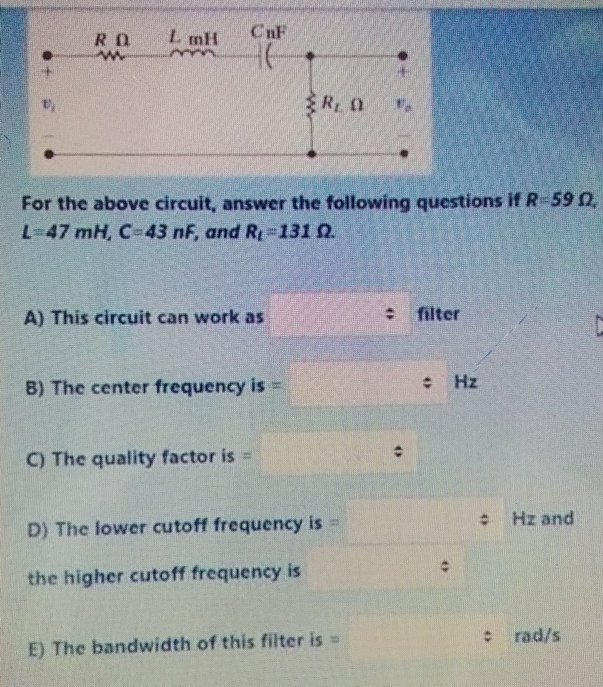 Solved Ce W For The Above Circuit Answer The Following Q Chegg Com