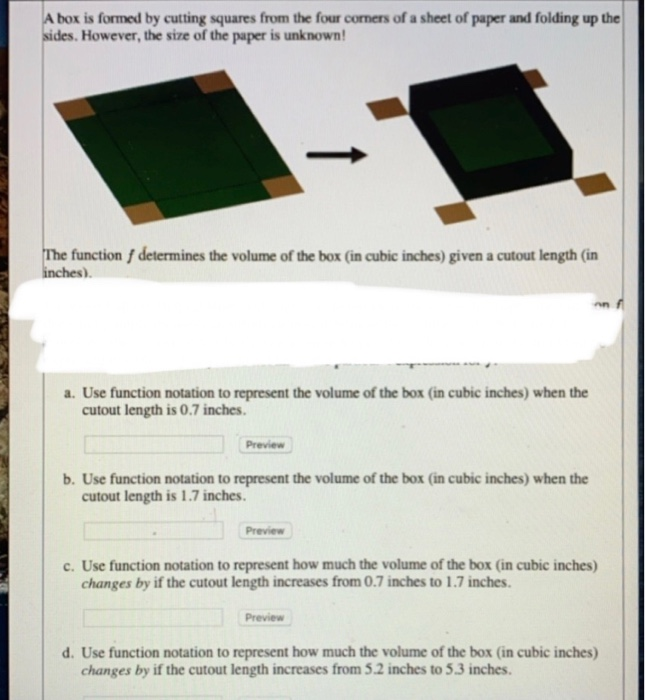 Solved A box is formed by cutting squares from the four
