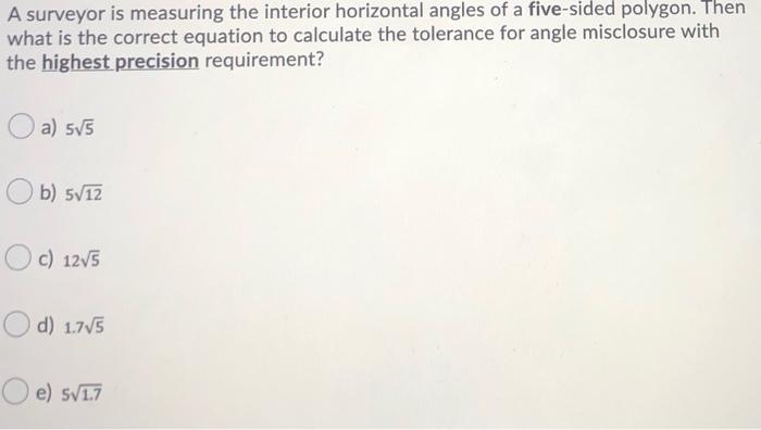 Solved A surveyor is measuring the horizontal angle at | Chegg.com