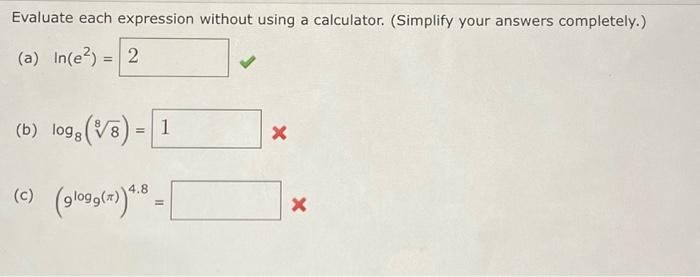 Solved 'Evaluate each expression without using a calculator