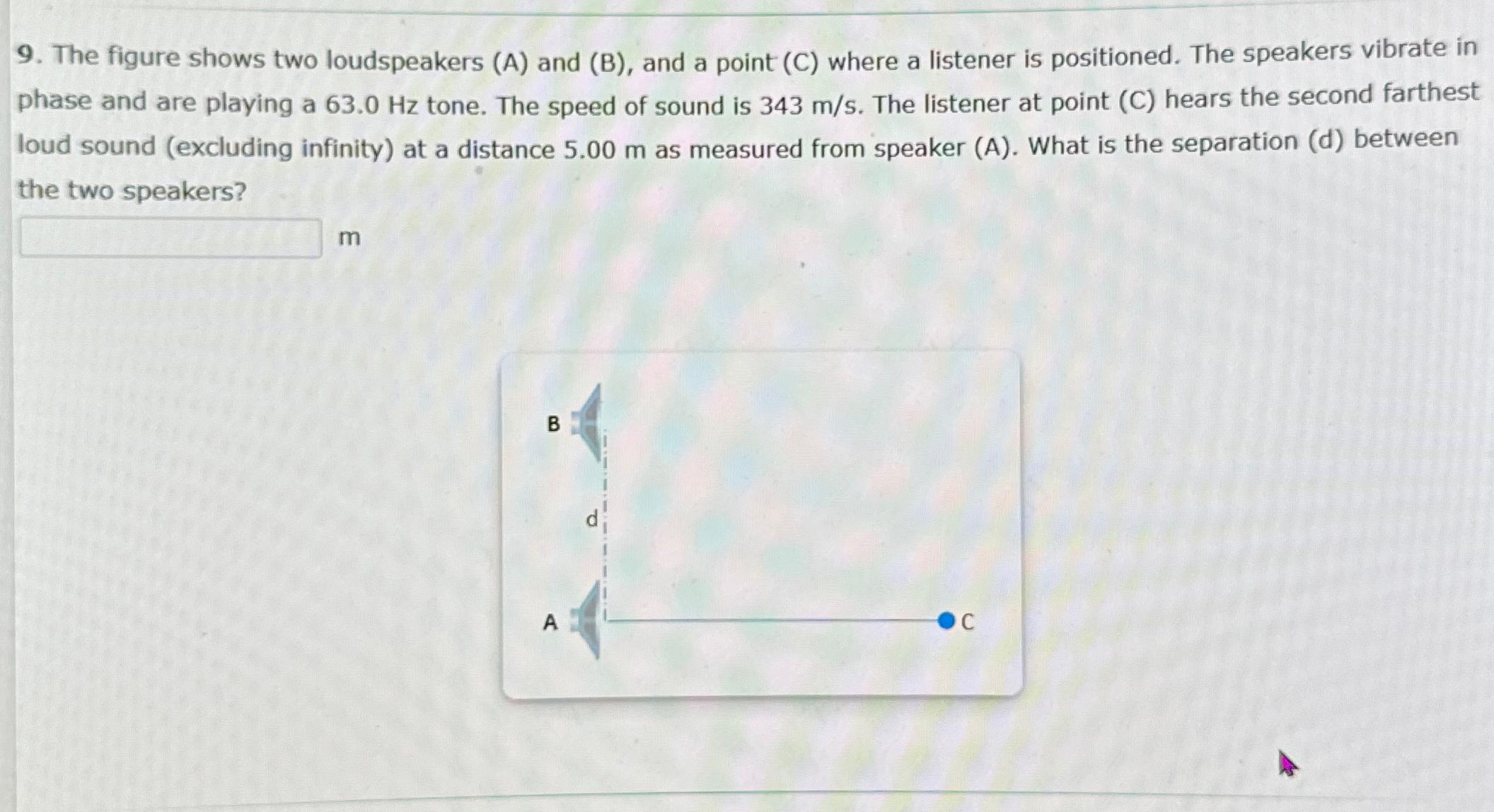 Solved The Figure Shows Two Loudspeakers (A) ﻿and (B), ﻿and | Chegg.com