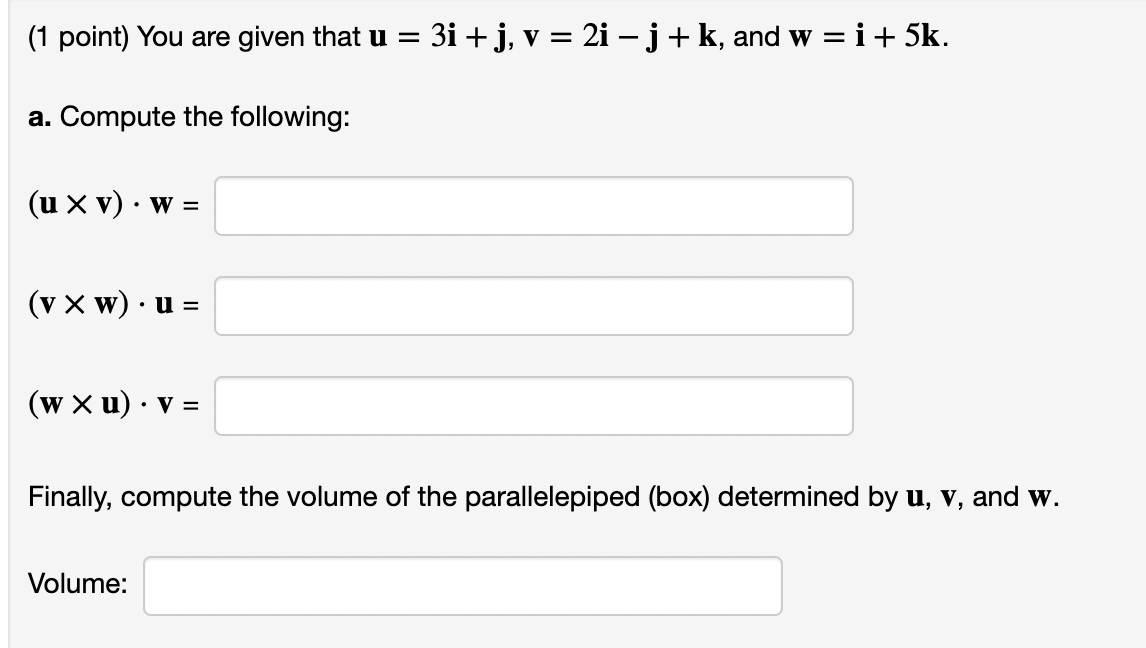 Solved (1 ﻿point) ﻿You are given the points | Chegg.com