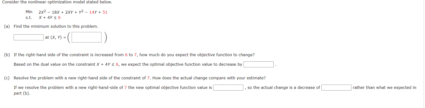 Solved Consider the nonlinear optimization model stated | Chegg.com