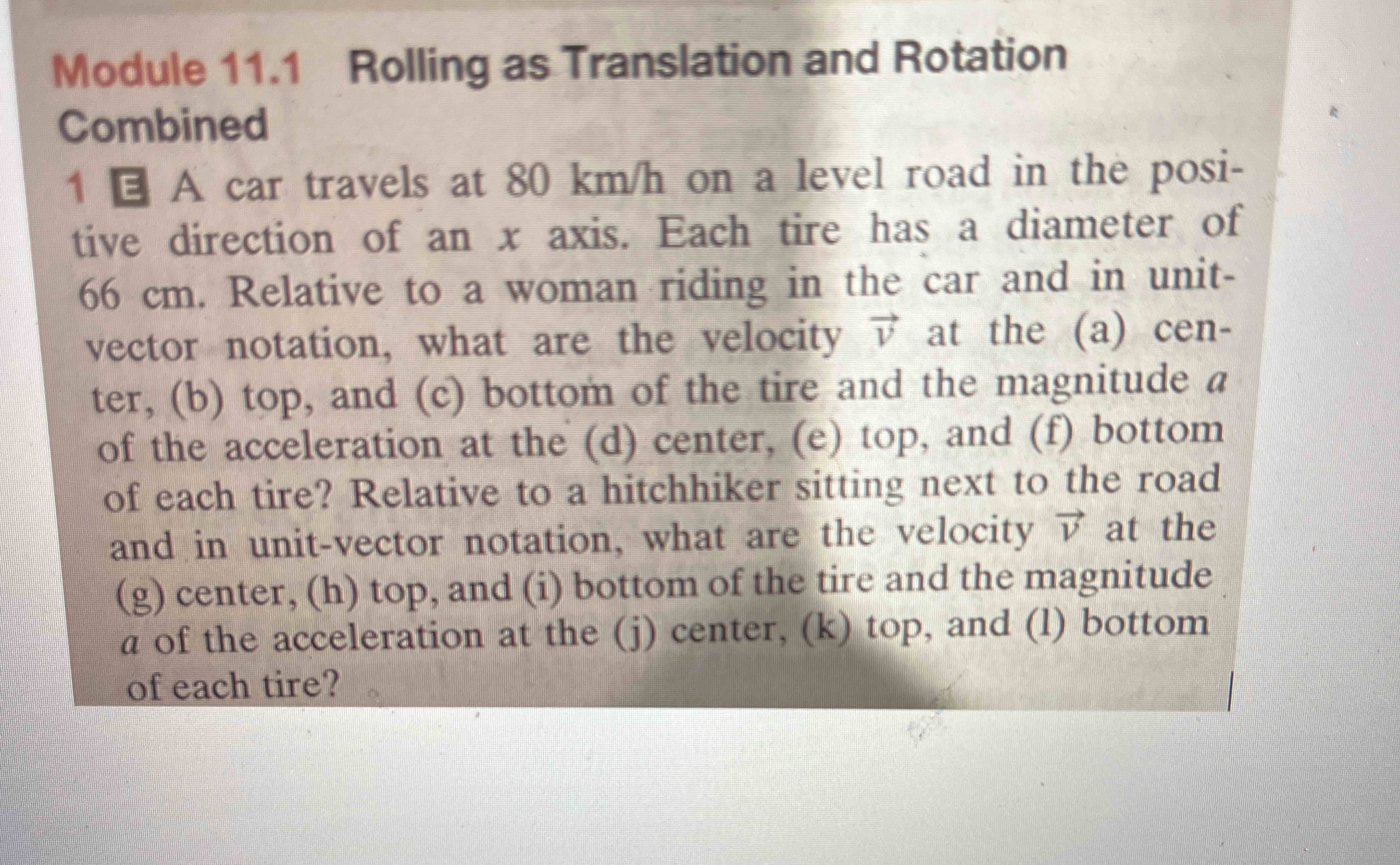 Point On Wheel Rotation And Translation Example Problem Solved Module 11.1 Rolling as Translation and Rotation | Chegg.com