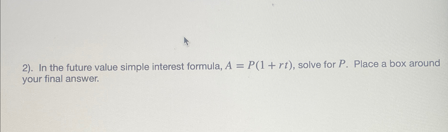 Future Value Simple Interest Formula