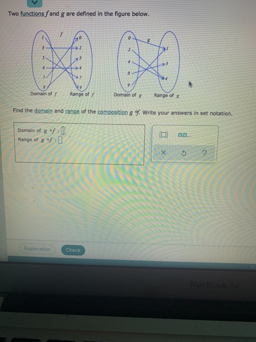 Solved Two functions f and g are defined in the figure | Chegg.com