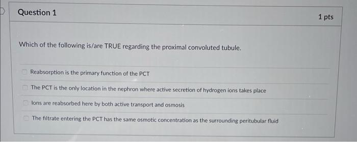 Solved &gt; Question 1 1 pts Which of the following is/are TRUE 