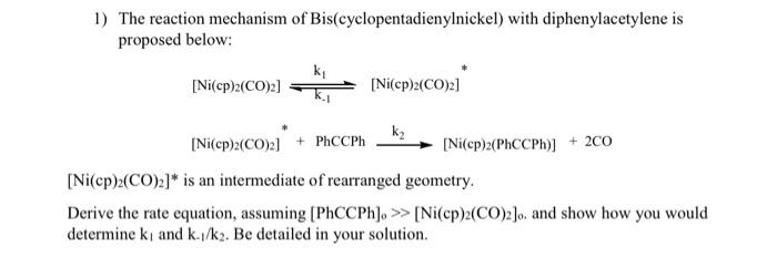 Solved 1) The reaction mechanism of | Chegg.com