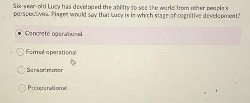 Solved Six year old Lucy has developed the ability to see Chegg