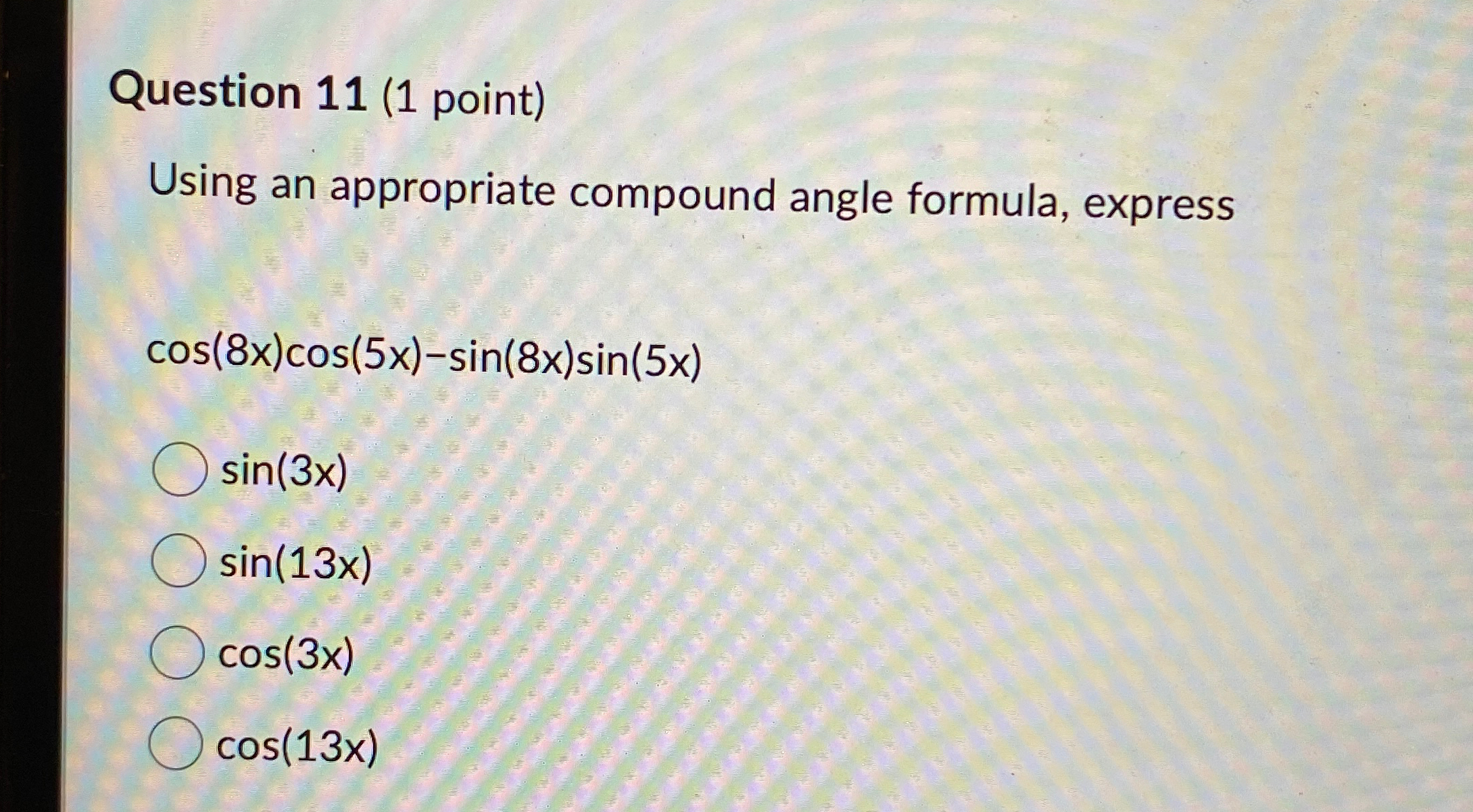 Solved Question 11 (1 ﻿point)Using an appropriate compound | Chegg.com